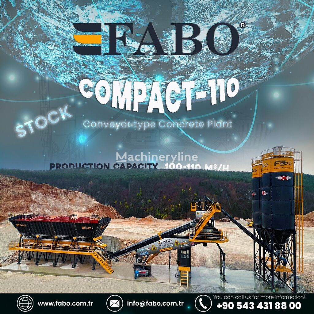 новий бетонний завод Fabo  COMPACT-110 CONCRETE PLANT | CONVEYOR TYPE