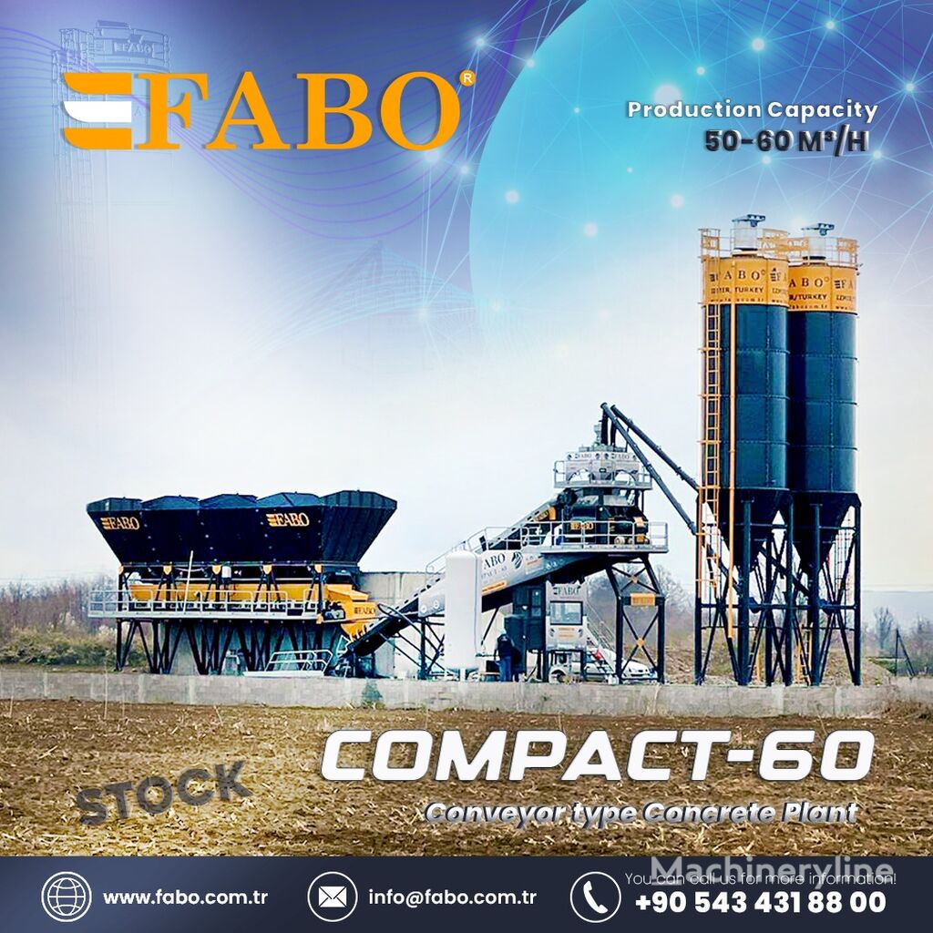 новий бетонний завод Fabo COMPACT-60 CONCRETE PLANT | CONVEYOR TYPE