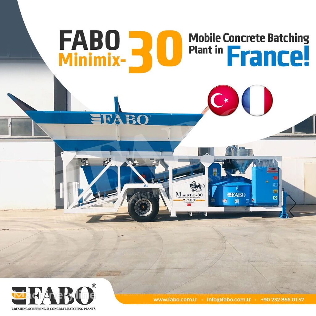 новий бетонний завод Fabo MOBILE CONCRETE PLANT CONTAINER TYPE 30 M3/H FABO MINIMIX