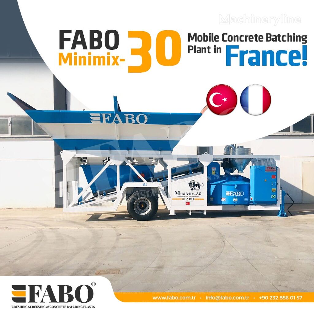 новий бетонний завод Fabo MOBILE CONCRETE PLANT CONTAINER TYPE 30 M3/H FABO MINIMIX