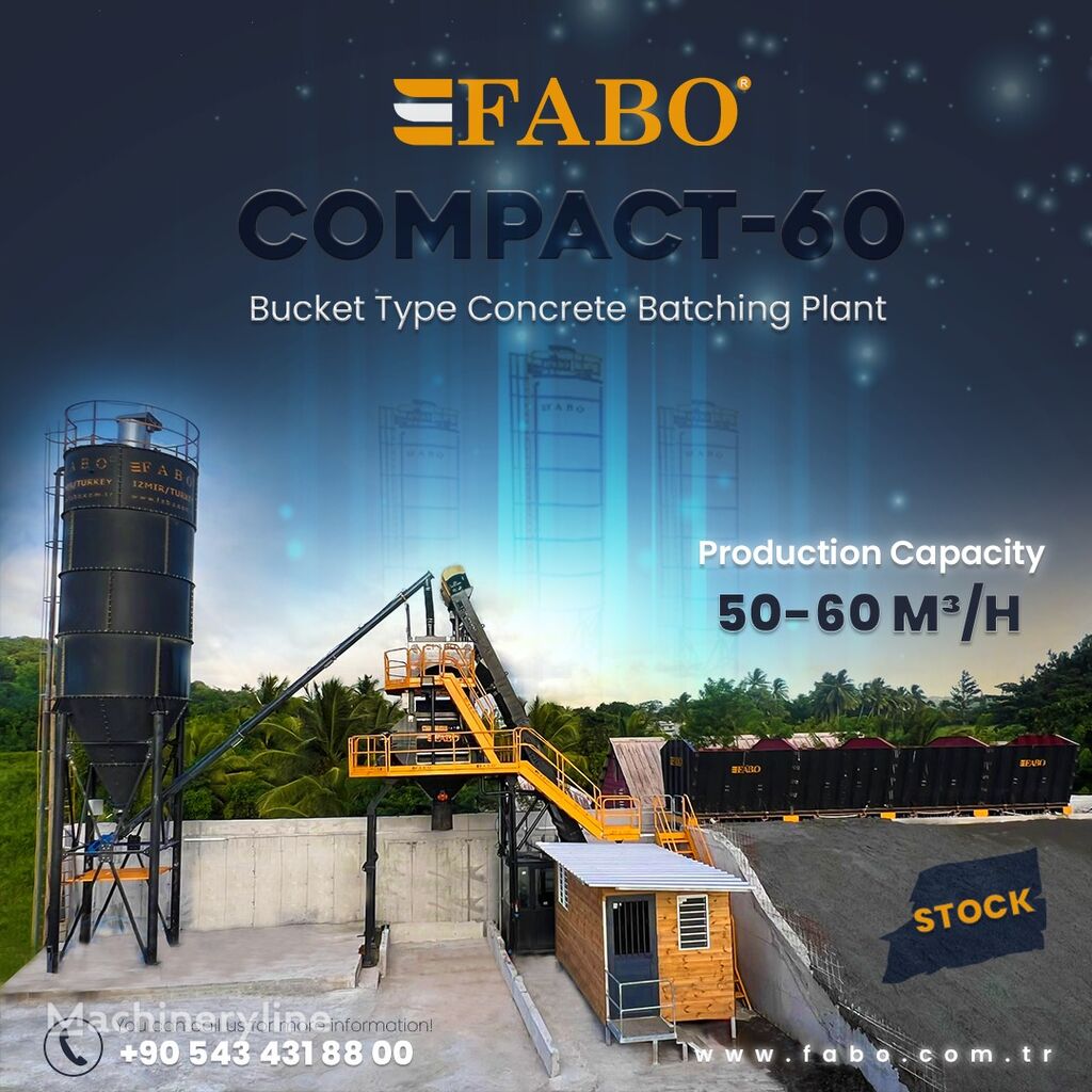 новий бетонний завод Fabo SKIP SYSTEM CONCRETE BATCHING PLANT | 60m3/h Capacity | STOCK