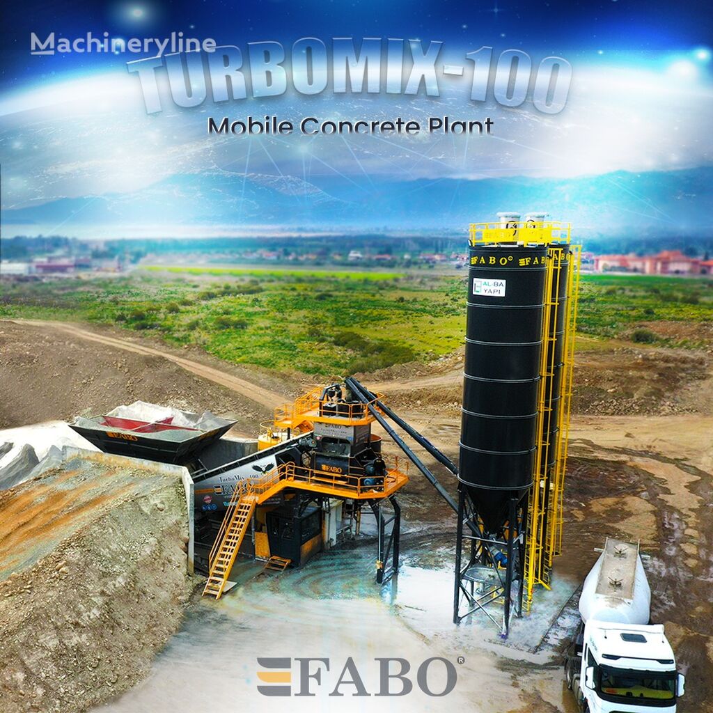 новий бетонний завод Fabo TURBOMIX-100 Mobile Concrete Batching Plant