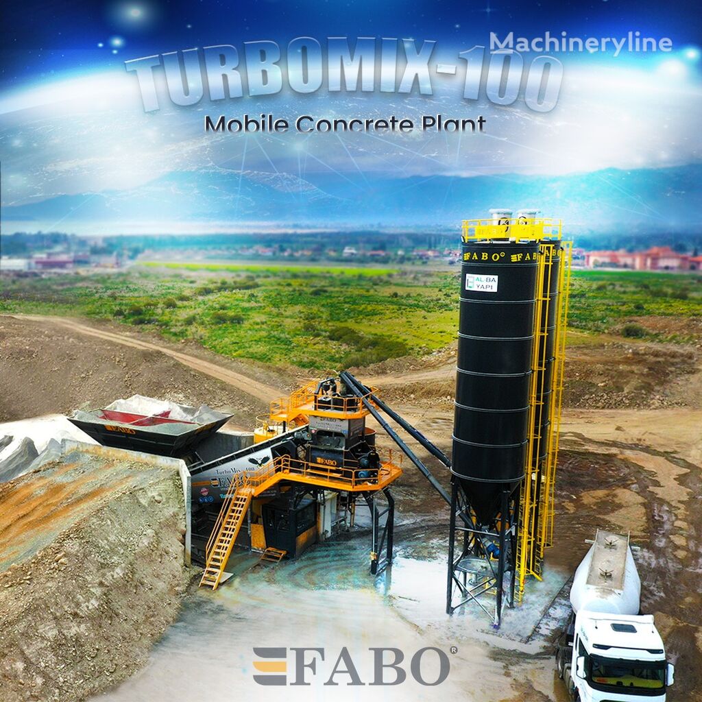 новий бетонний завод Fabo TURBOMIX-100 Mobile Concrete Batching Plant