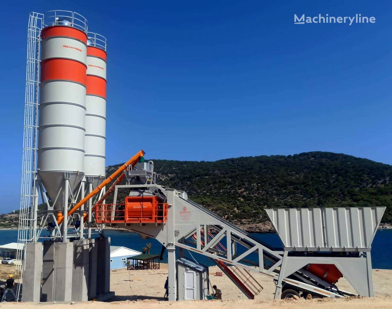 новый бетонный завод Polygonmach 100 m3 per hour mobile concrete batching plant