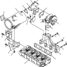 турбокомпрессор двигателя YM123945-18010 для экскаватора-погрузчика Komatsu WB140, WB150, WB93R, WB97R, WB97S